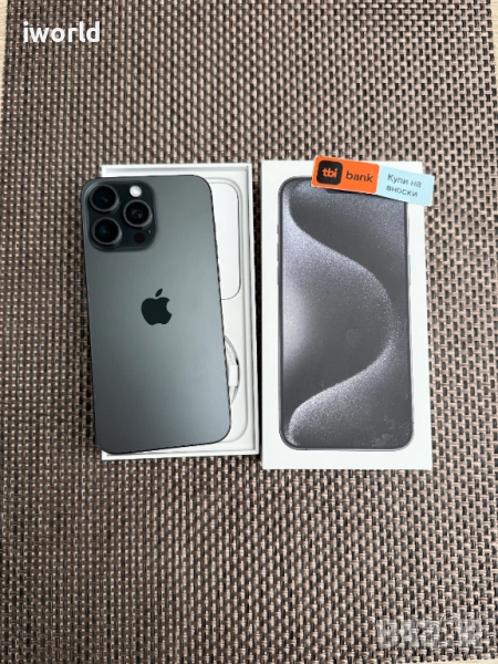 КАТО НОВ❗️iPhone 15 Pro MAX ❗️Лизинг от 50лв/м ❗️Black Titanium 256Gb❗️, снимка 1