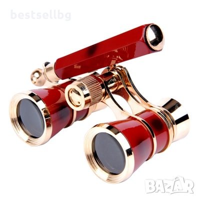 Бордо театрален бинокъл с дръжка увеличение 3Х за театър опера подарък, снимка 1