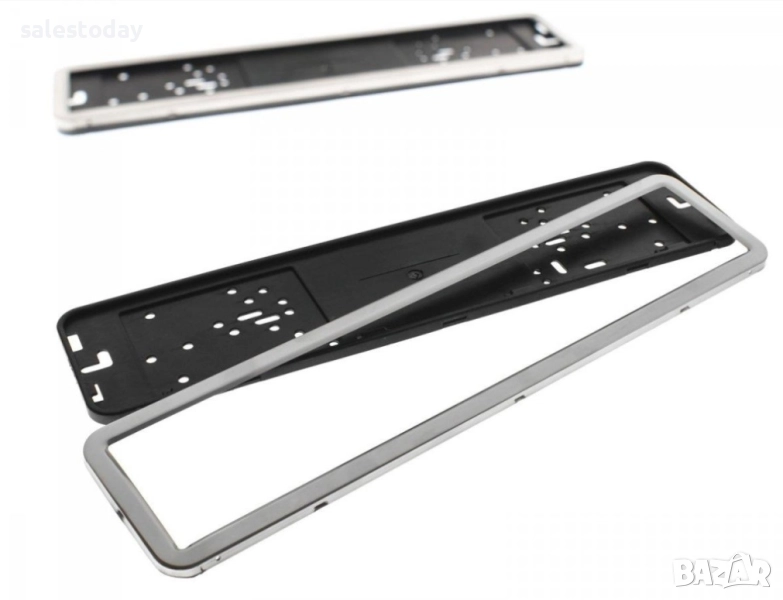 Стойка за регистрационен номер, сив кант, снимка 1