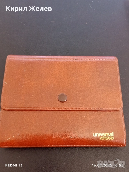 Винтидж кафяв кожен калъф за карти UNIVERSAL VERSAND за КОЛЕКЦИОНЕРИ 50533, снимка 1