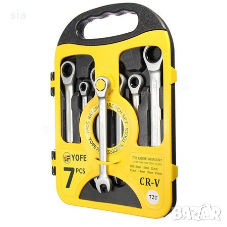 Ключ гаечен с тресчотка , 8-19мм, снимка 1