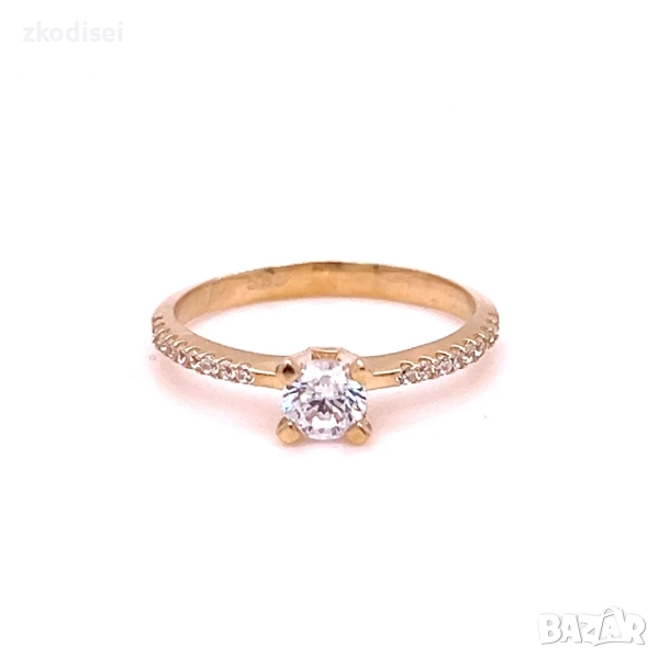 Златен дамски пръстен 1,75гр. размер:52 14кр. проба:585 модел:34413-6, снимка 1