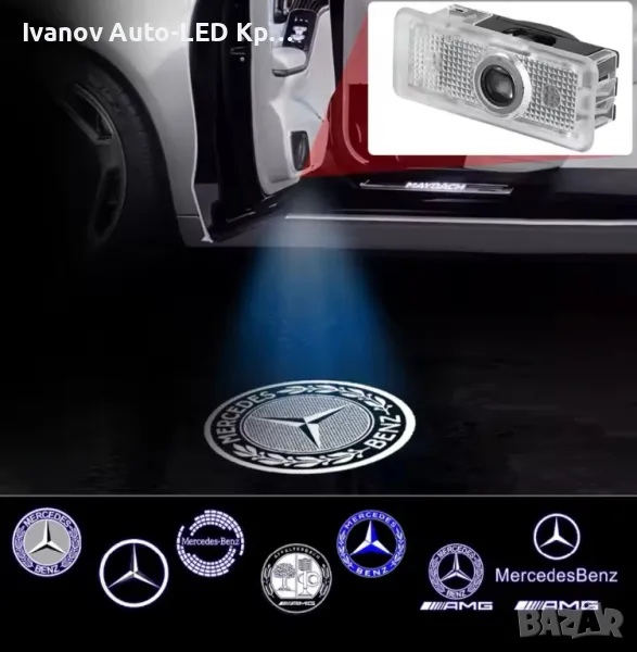 LED Лого Проектор Плафон За:Mercedes-Benz W203;R171;R199;W209;W240, снимка 1