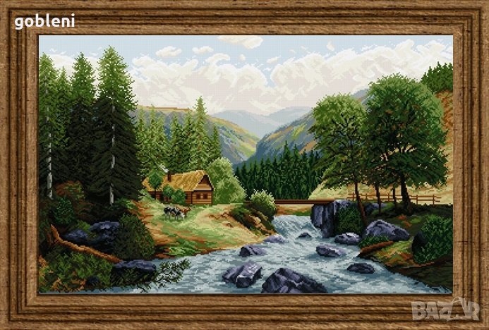 гоблен "СТАРАТА ХИЖА"-Д 41;размери/43*27/см.;41цвята;47лв., снимка 1