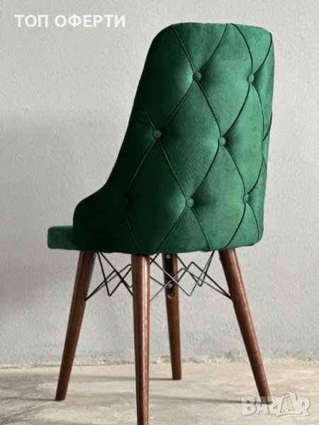 Трапезен стол - зелен, снимка 1