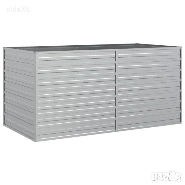 vidaXL Повдигната градинска леха, 160x80x77 см, стомана, сребриста（SKU:316880）, снимка 1