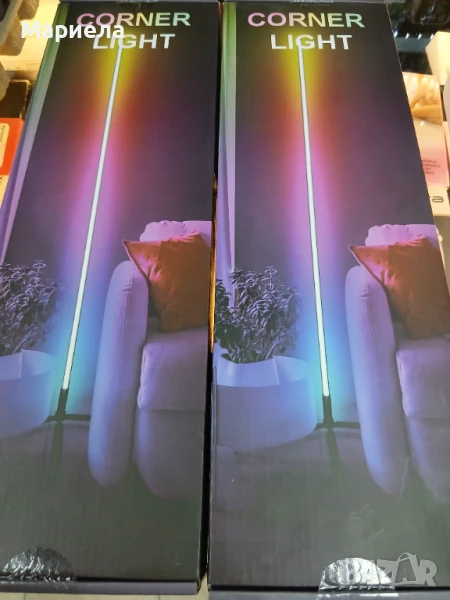 Подова ъглова лампа RGB  с дистанционно , димируема, снимка 1