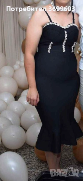 Дамска елегантна рокля с камъни, снимка 1