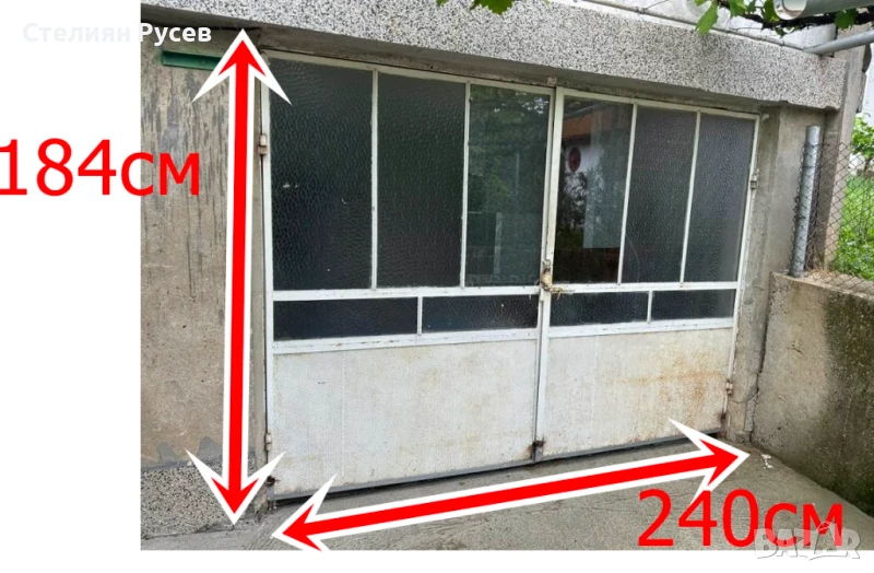гаражна врата 184/240 см -цена 140 лв - две отваряеми врати -има и метална каса покрай вратата - в К, снимка 1