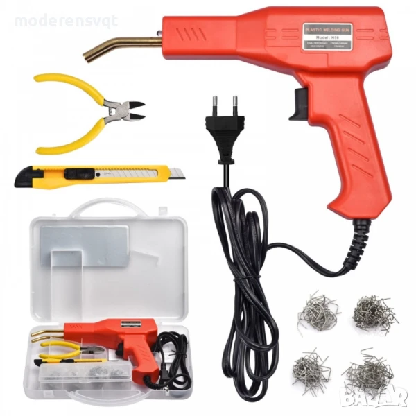 Пистолет за лепене на пластмаса StapleMaster, 50W + 200 скоби, снимка 1