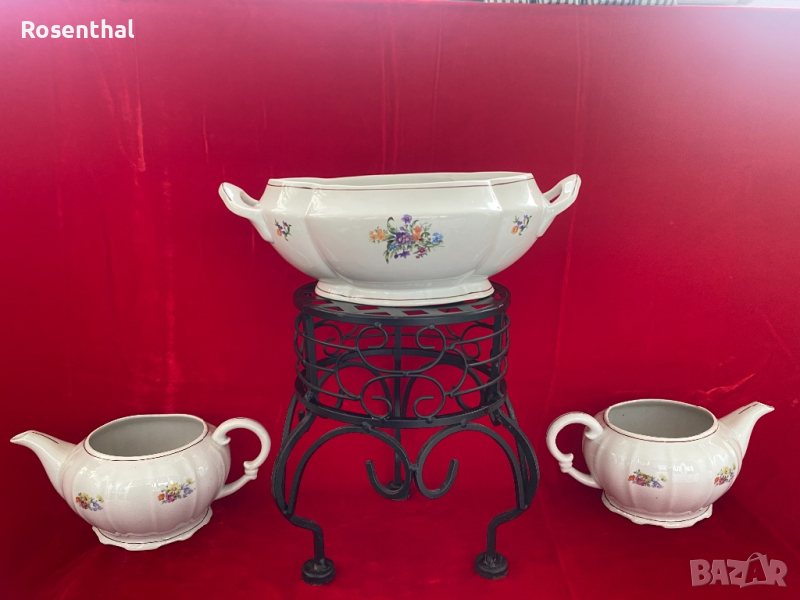 Супник и 2 бр. чайници, български порцелан, снимка 1