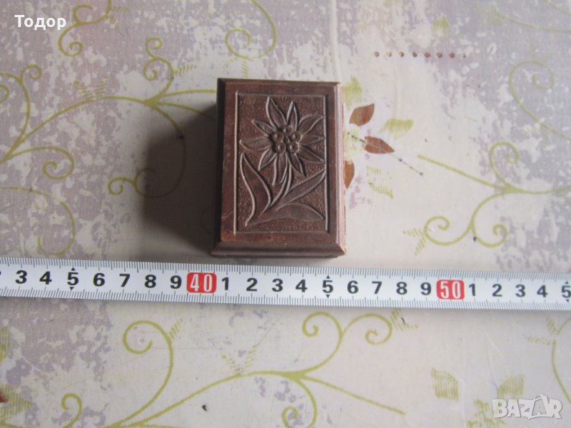 Старинна кутия за годежни пръстени пръстен дърворезба, снимка 1