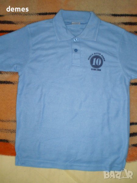 Детска тениска за момче с копчета,якичка и щампа-размер 140, снимка 1