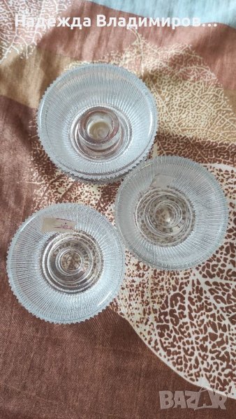 Стъклени свещници ретро , снимка 1