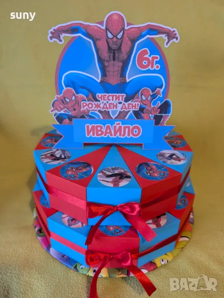 Картонена торта Спайдърмен, снимка 1