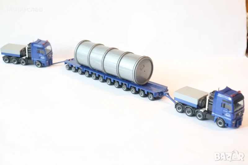 HERPA H0 1/87 РЕМАРКЕ MAN КАМИОН КОМПОЗИЦИЯ ТЕЖКОТОВАРЕН ТРАНСПОРТ МОДЕЛ КОЛИЧКА, снимка 1