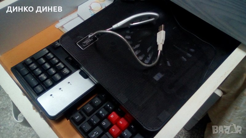 Подложка за лаптоп за охлаждане-Лампа-Клавиатури-2бр., снимка 1