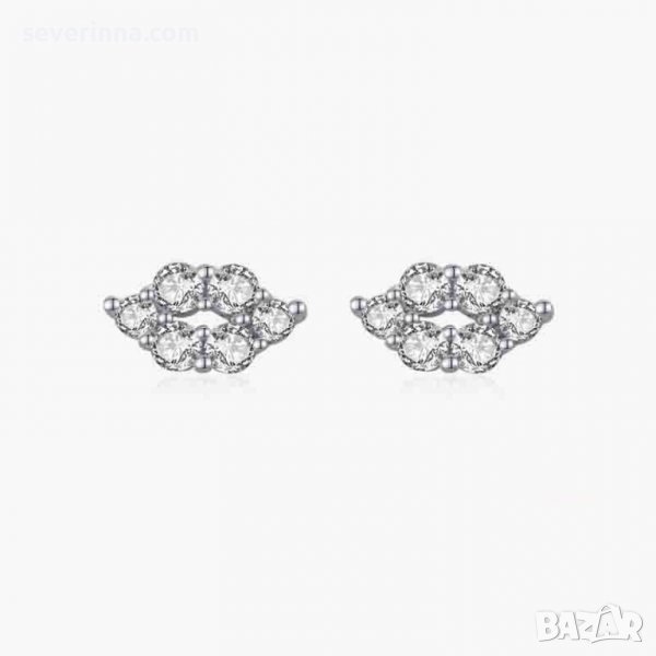 Сребърни обеци Целувка, снимка 1