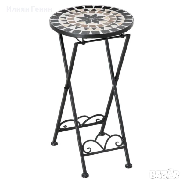 Стойка за растения Outsunny Ø36 x 67 см, сгъваема, кръгла, снимка 1