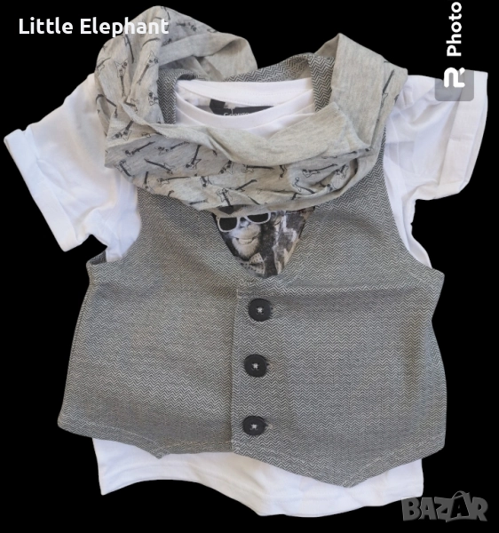 Тениска елече и бандана маймунка за 2-3 г момченце,Англия/нова, снимка 1