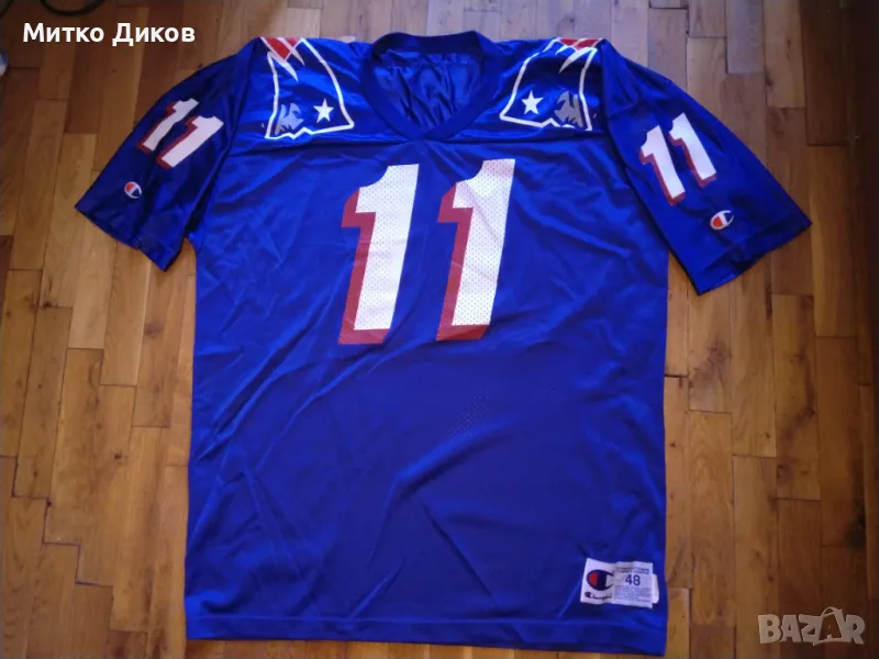 Drew Bledsoe #11 New England Patriot NFL Champion маркова тениска американски футбол размер 48 или Л, снимка 1