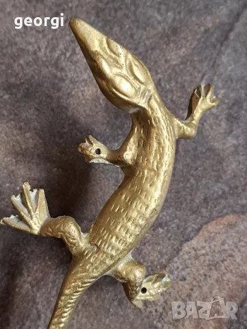 бронзова статуетка гущер 25/3, снимка 3 - Статуетки - 50111129