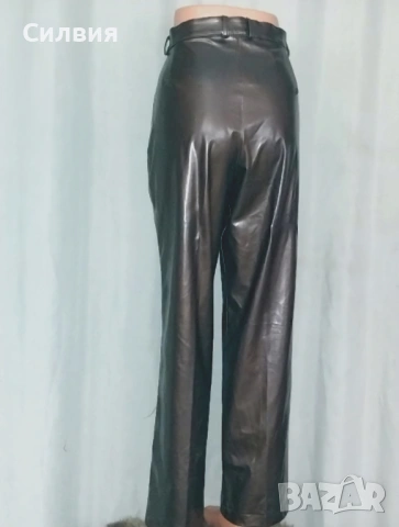 Нов бронзов лъскав кожен панталон "DEHNBUND", размер L, снимка 5 - Панталони - 53275844
