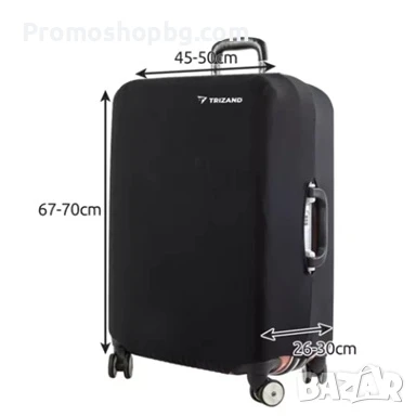 Калъф за куфар Trizand, еластичен, размер М или L, черен, снимка 3 - Куфари - 50868619