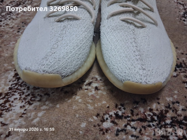 Adidas yeezy 350 v2 бели номер 43.5 (27.5 см.), снимка 7 - Маратонки - 53296651