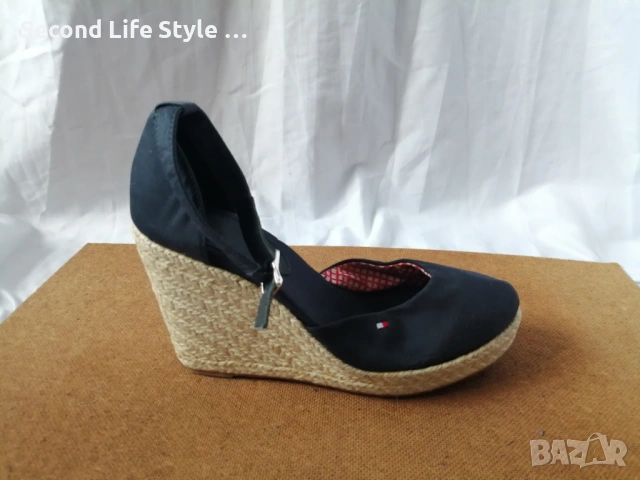 № 38 Tommy Hilfiger оригинални дамски еспадрили сандали на платформа, естествена кожа, снимка 2 - Сандали - 53111577