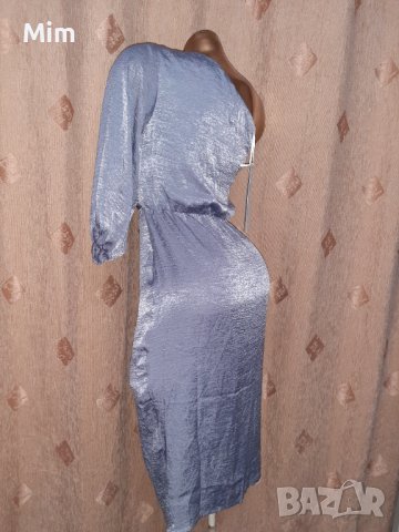 BUBBLEROOM 34 Оловно сиво синя рокля @, снимка 4 - Рокли - 38719889
