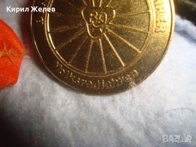 СТАР РЯДЪК КОЛЕКЦИОНАРСКИ СПОРТЕН ПОЗЛАТЕН БРОНЗОВ НЕМСКИ МЕДАЛ с ЛЕНТА 30637, снимка 7 - Антикварни и старинни предмети - 37954887