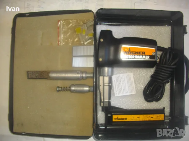 Немски оригинал 2в1 Електрически такер скоби 25мм и ел. длето за стружуване комплект WAGNER 0177, снимка 2 - Други инструменти - 47717671
