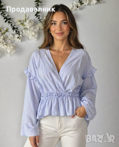 Блуза с къдрици на ZARA