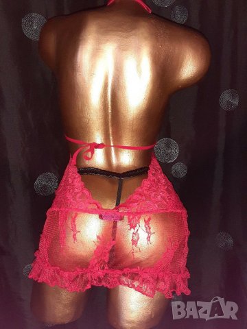 Аvid  Love M червена дантелена нощница / топ, снимка 6 - Корсети, бюстиета, топове - 29664632