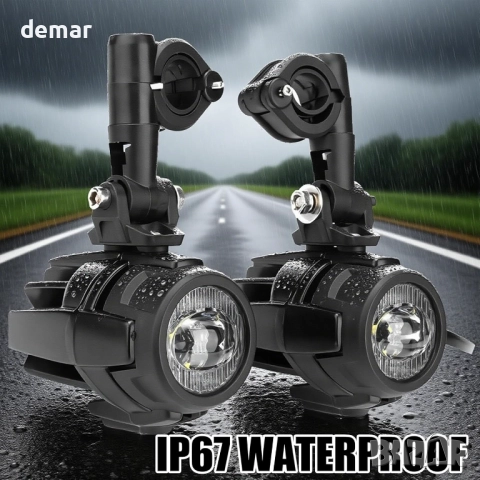 Мотоциклетни фарове LED 10-30V, предни, спомагателни, за мъгла, 4000LM 6000K IP67, снимка 6 - Аксесоари и консумативи - 51746644