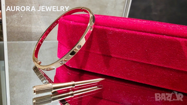 CARTIER Love Rose Gold 10 Diamonds Small Model Гривна с Отверка