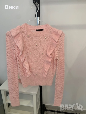 Нов пуловер с перли и камъни, снимка 4 - Блузи с дълъг ръкав и пуловери - 51595827