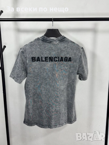 Balenciaga Мъжка Сива Тениска С Бродирано Лого👕Мъжка Блуза С Къс Ръкав В Сив Цвят Код V.B.55