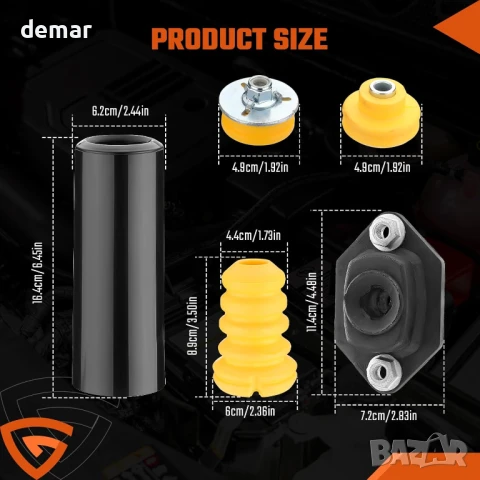 Комплект заден горен и долен амортисьор и ограничители на удара GEARLEADER за BMW, снимка 6 - Части - 51190147