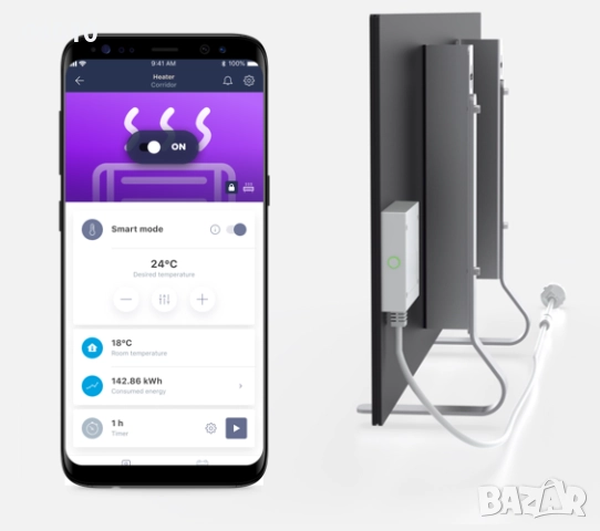 Нов конвектор Perenio Joule smart, снимка 10 - Отоплителни печки - 52591089