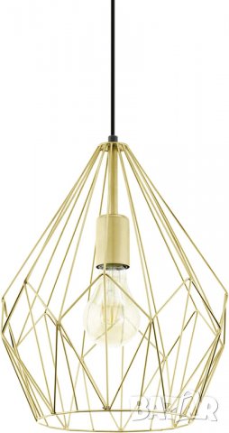 Пендел EGLO Carlton, винтидж пендел, ретро висяща лампа от стомана в матово злато, снимка 1 - Лампи за таван - 39970711