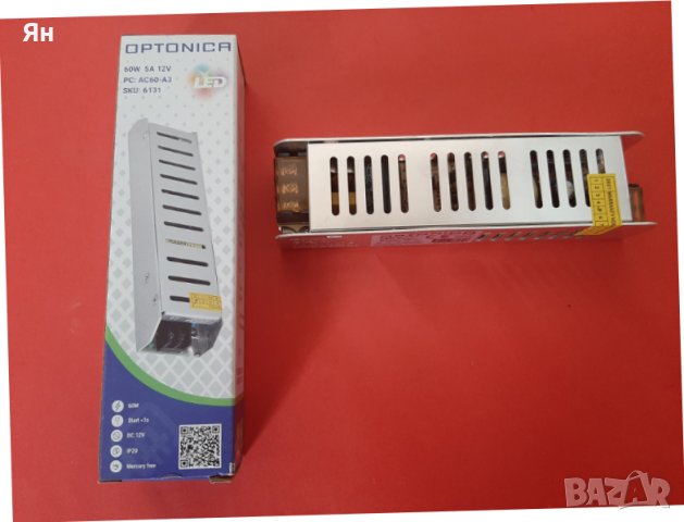 Захранване OPTONICA Slim за LED ленти 60W,5A,12V, снимка 1 - Лед осветление - 44533768