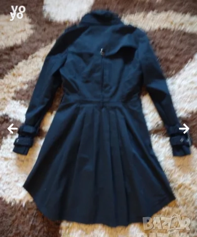 Черен тренч размер ХС , снимка 2 - Палта, манта - 51547061