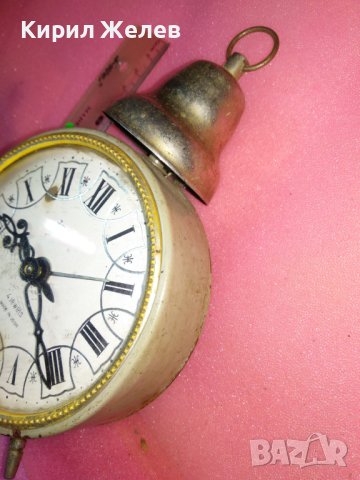 JANTAR MADE in USSR Стар РУСКИ БУДИЛНИК МЕХАНИЧЕН НАСТОЛЕН ЧАСОВНИК ЯНТАР СССР 43630, снимка 15 - Антикварни и старинни предмети - 44466540