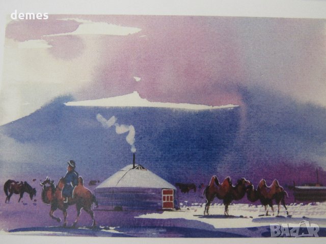 Коледни картички от Монголия , снимка 3 - Други - 31176425