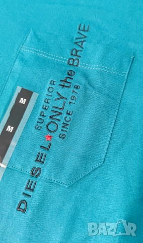 Diesel Тениска superior тъмно зелена M, снимка 2 - Тениски - 52297615