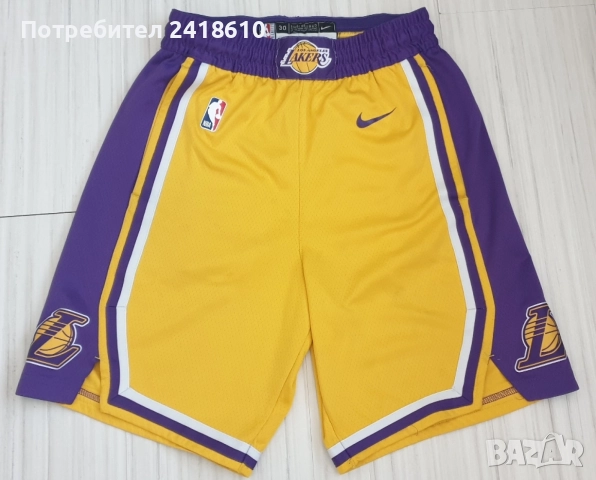 Nike NBA Dri - Fit Los Angeles Lakers LA Icon Edition Short Mens Size 30/ - S ОРИГИНАЛ! Мъжки Къси П