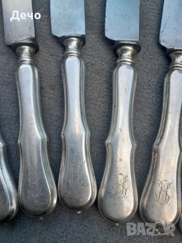 Berndord 100 годишни 8 Alpaca Silver  дебело посребрени ножове.Много качествени и без забележки., снимка 7 - Антикварни и старинни предмети - 50479884