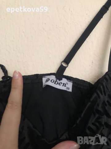 Черна елегантна къса рокля по тялото размер 38 (S), снимка 2 - Рокли - 31887580